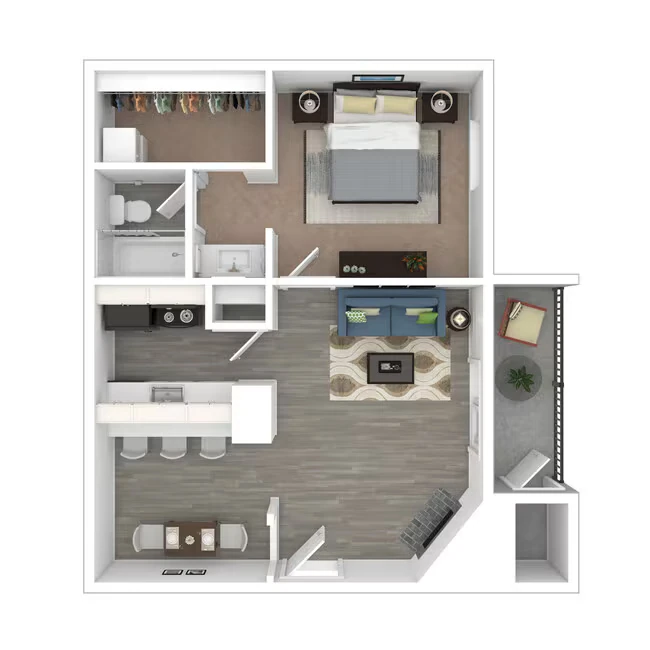 1x1 Upgrade 725 floor plan